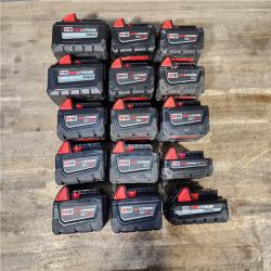 HOUSTON LOCATION - AS-IS MILWAUKEE BATTERY PACK QTY - 15
