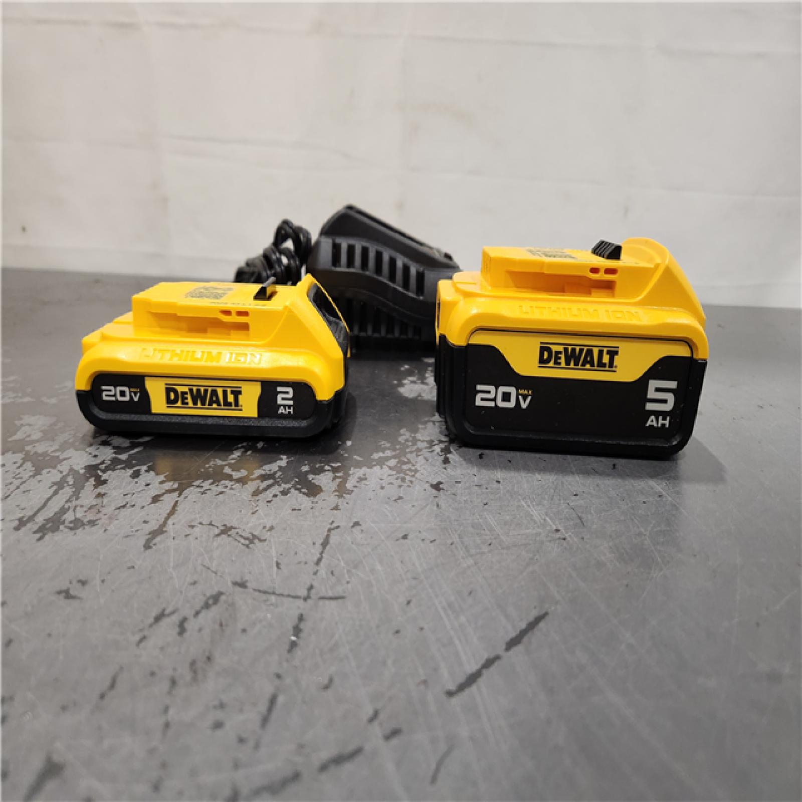 AS-IS- DEWALT 20V MAX Lithium-Ion Battery Kit with 5.0Ah and 2.0Ah Battery and Charger