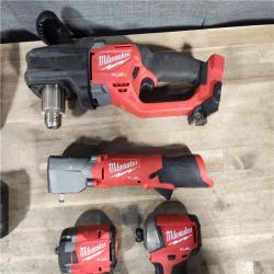 HOUSTON LOCATION - AS-IS MILWAUKEE 4 TOOL COMBO KIT W/ (2) BATTERY & CHARGER
