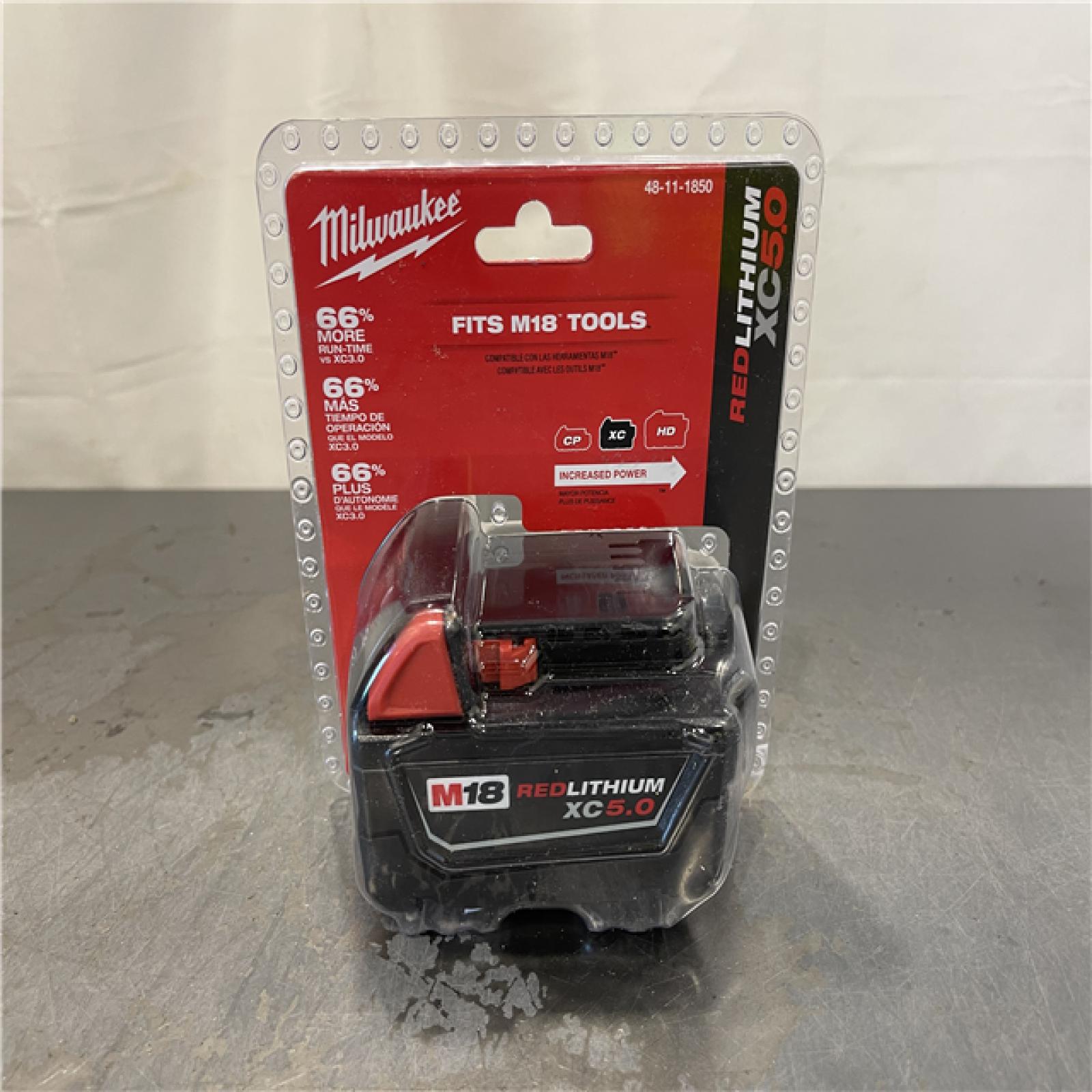 AS-IS - Milwaukee M18 18-Volt 5.0 Ah Lithium-Ion XC Extended Capacity Battery