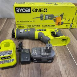 GOOD RYOBI ONE+ 18V Cordless Reciprocating Saw Kit with 4.0 Ah Battery and Charger