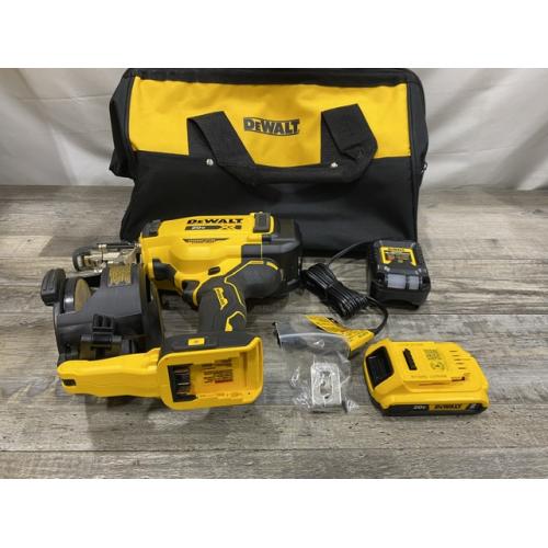 AS-IS DEWALT 20V MAX Lithium-Ion 15-Degree Electric Cordless Roofing Nailer Kit