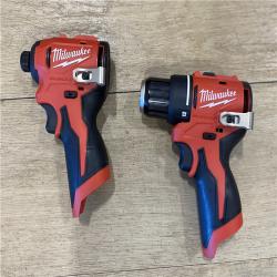 AS-IS Milwaukee 12-Volt Lithium-Ion Brushless Cordless Subcompact Drill and Impact Driver Combo Kit