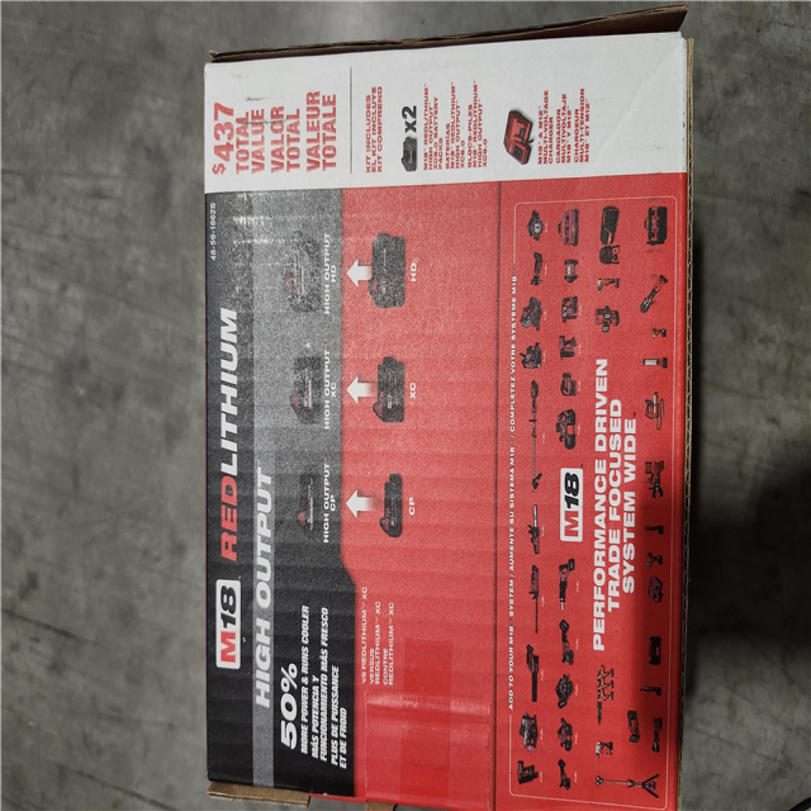 NEW! -Milwaukee M18 REDLITHIUM HIGH OUTPUT XC6.0 Battery 2-Pack Starter Kit