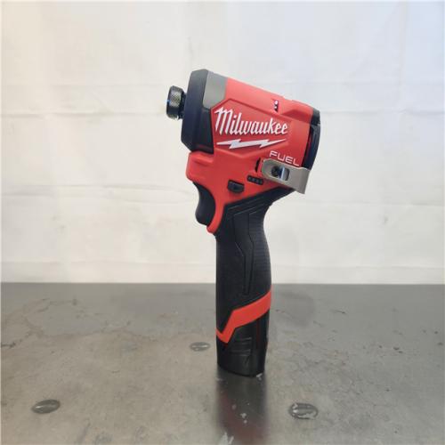 AS-IS- Milwaukee M12 FUEL 12-Volt Lithium-Ion Brushless Cordless 1/4 in. Hex Impact Driver Compact Kit