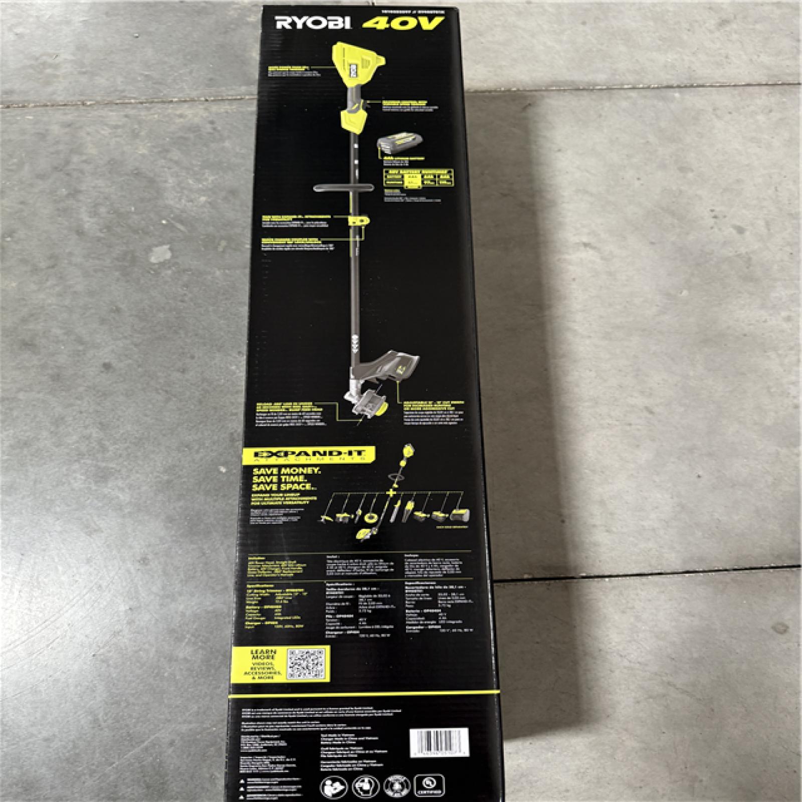 California NEW Sealed Box Ryobi 15 40V Attachment Capable String Trimmer Kit, Includes (1) Battery & Charger