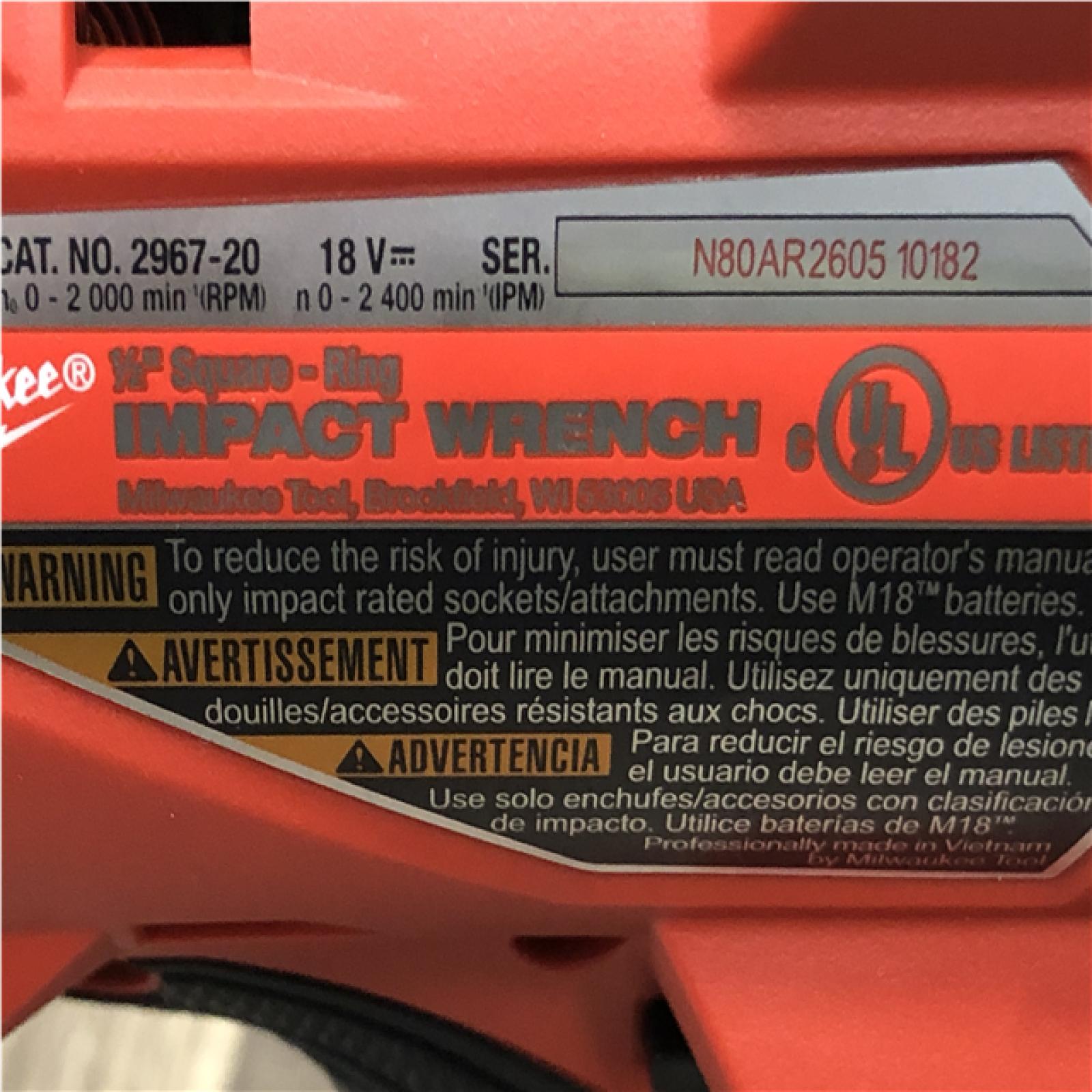 AS-IS Milwaukee FUEL 18V Lithium-Ion Brushless Cordless 1/2 in. Impact Wrench with Friction Ring (Tool-Only)