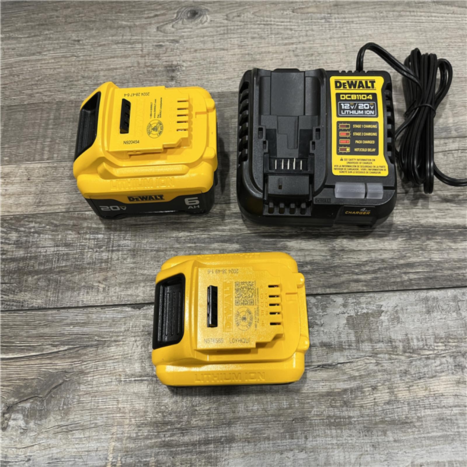 AS-IS DEWALT 20V MAX Lithium-Ion 6.0Ah and 4.0Ah Battery and Charger Starter Kit