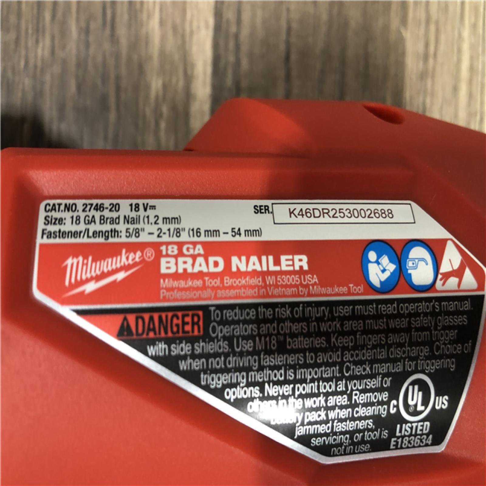 AS-IS Milwaukee  FUEL 18-Volt Lithium-Ion Brushless Cordless Gen II 18-Gauge Brad Nailer (Tool-Only)