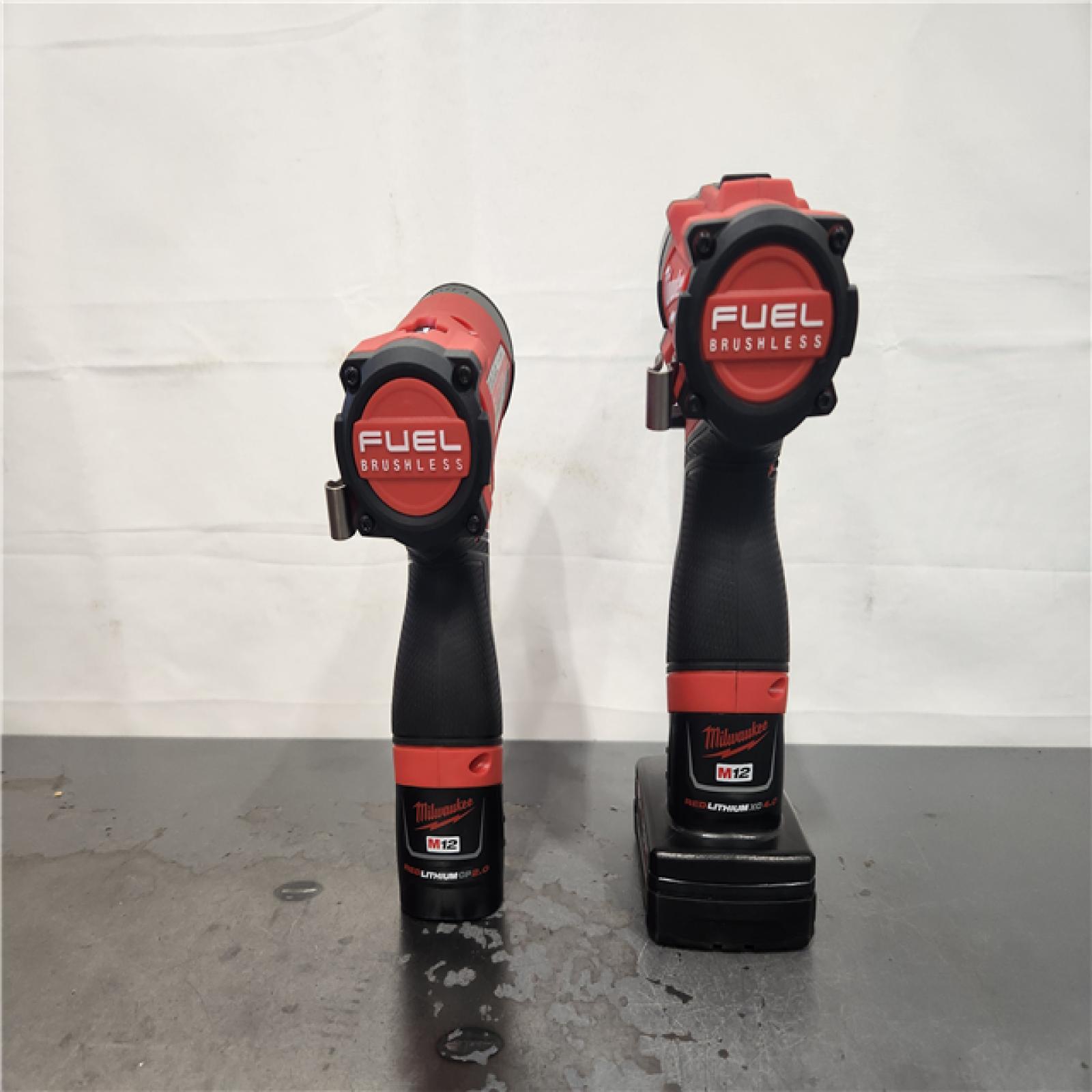 AS-IS- Milwaukee 12V Brushless Hammer Drill and Impact Driver Combo Kit