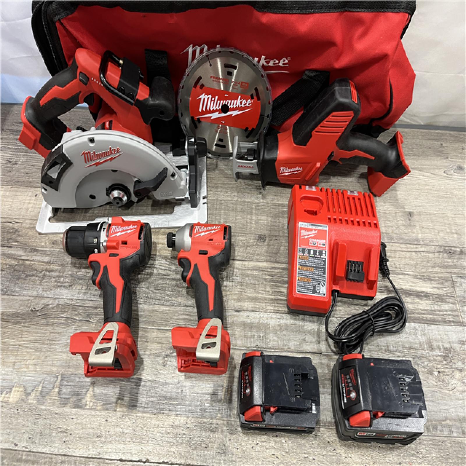 AS-IS Milwaukee 18-Volt Lithium-Ion Brushless Cordless (4-Tool) Combo Kit