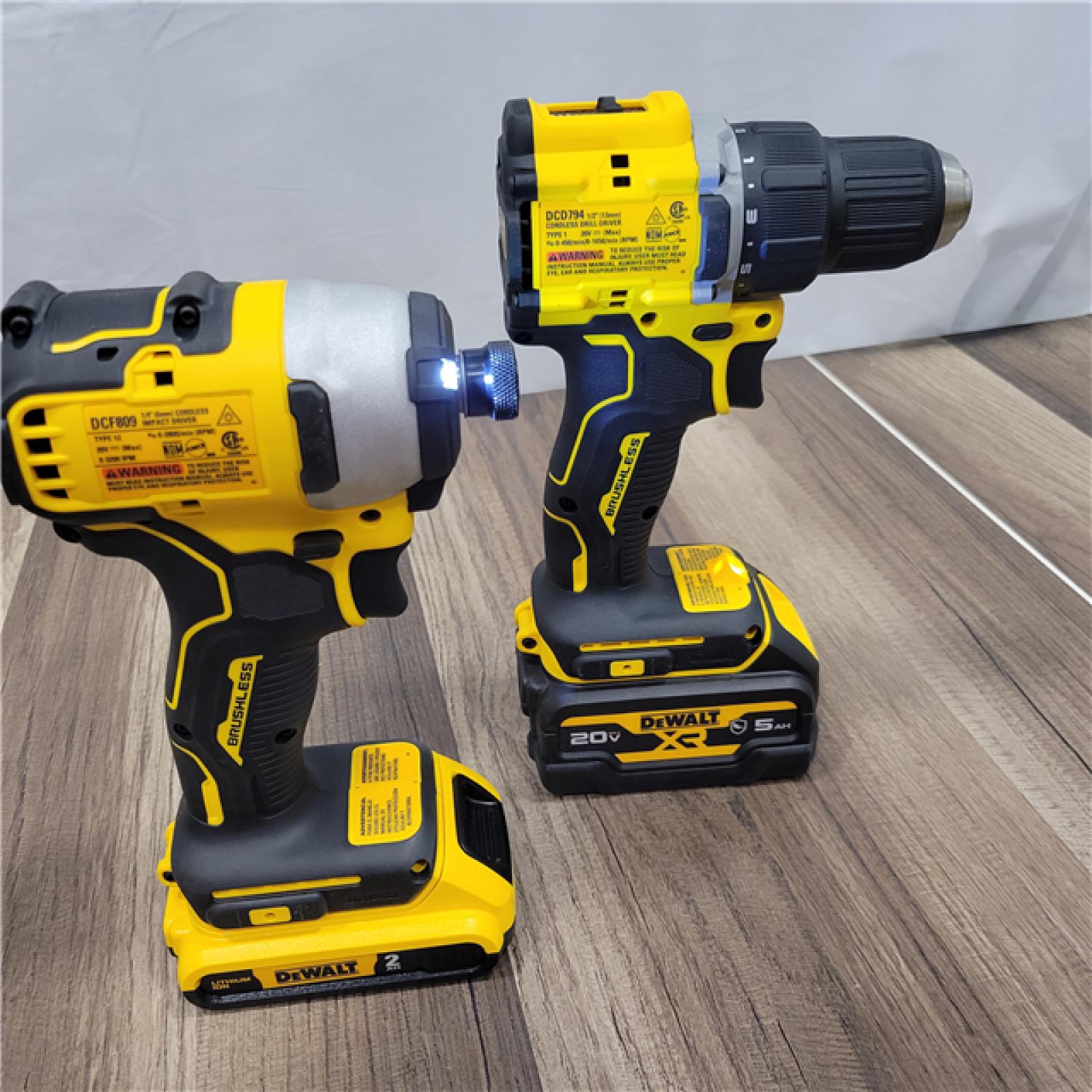 AS-IS DEWALT 20-Volt MAX Lithium-Ion Cordless 7-Tool Combo Kit with 2.0 Ah Battery, 5.0 Ah Battery and Charger