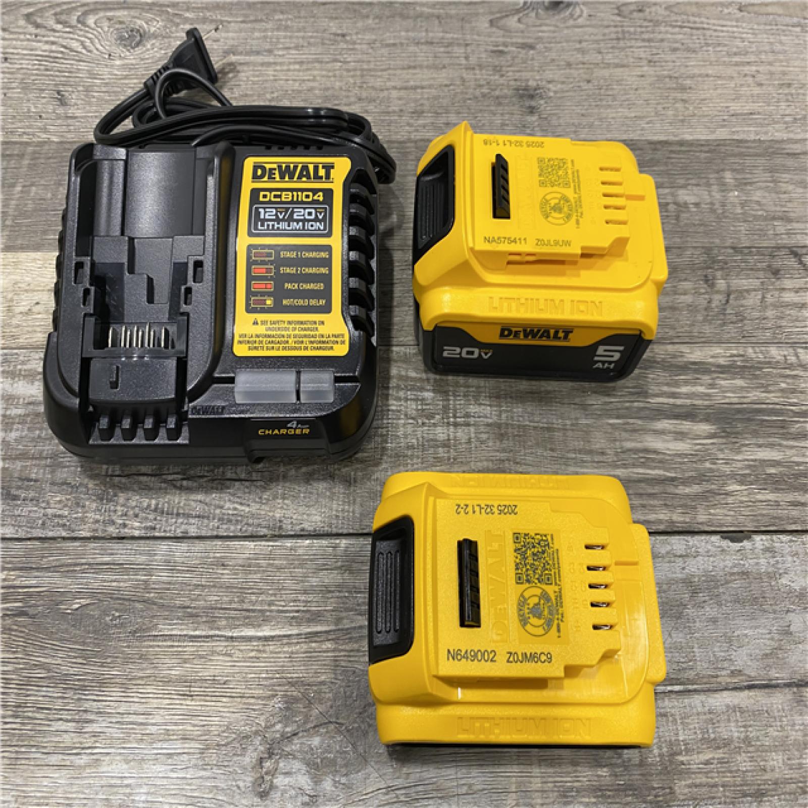 AS-IS DEWALT 20V MAX Lithium-Ion Battery Kit with 5.0Ah and 2.0Ah Battery and Charger