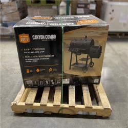 DALLAS LOCATION - OKLAHOMA JOE'S Canyon Combo Dual Fuel 3-Burner Propane Gas and Charcoal Smoker and Grill with 1031 sq. in. Cooking Area in Black