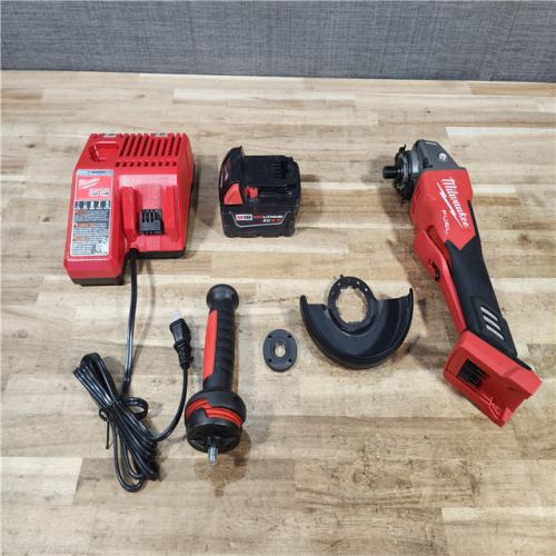 HOUSTON LOCATION - AS - IS Milwaukee FUEL 18V Lithium-Ion Brushless Cordless 4-1/2 in./5 in. Grinder w/Paddle Switch W/ BATTERY & CHARGER