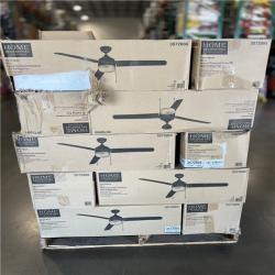 DALLAS LOCATION-  Home Decorators Collection Carrington 60 in. Indoor/Outdoor Ceiling Fan with LED Dome Light Kit  Natural Iron with Black Blades PALLET - (30 UNITS)