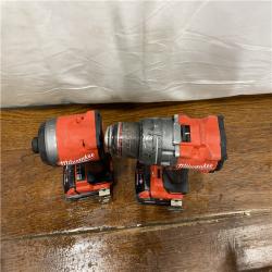 AS-IS MILWAUKEE M18 FUEL 18V Lithium-Ion Brushless Cordless Hammer Drill and Impact Driver Combo Kit (2-Tool) with 2 Batteries