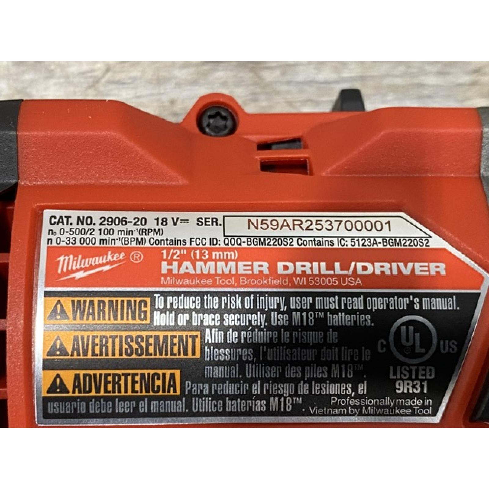 LIKE NEW - Milwaukee FUEL ONE-KEY 18V Lithium-Ion Brushless Cordless 1/2 in. Hammer Drill/Driver (Tool-Only)