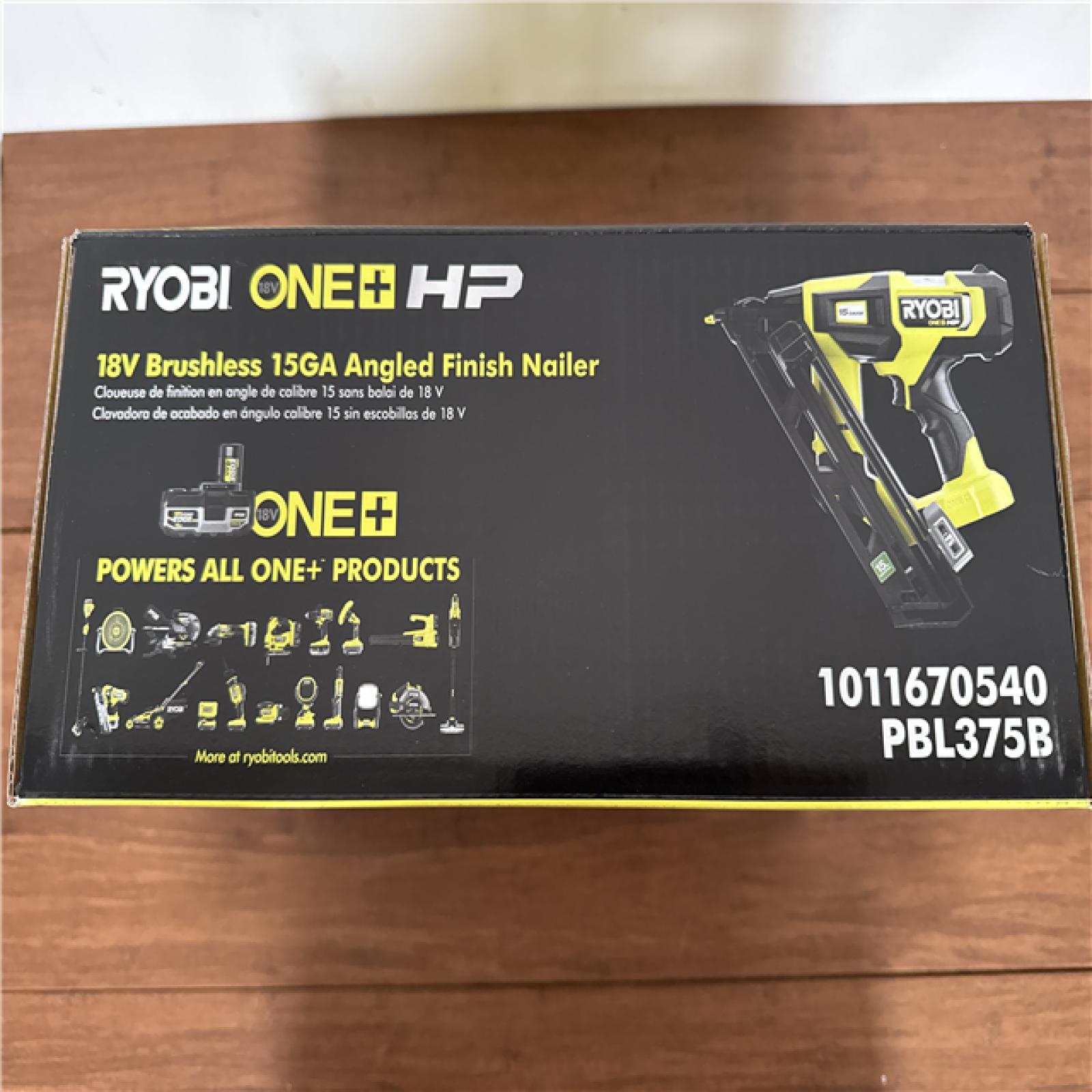 California NEW Sealed Box Ryobi 18V Brushless 15GA  Angled Finish Nailer