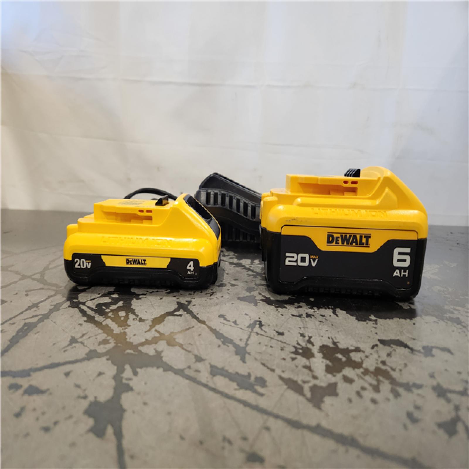 AS-IS- DEWALT 20V MAX Lithium-Ion 6.0Ah and 4.0Ah Battery and Charger Starter Kit