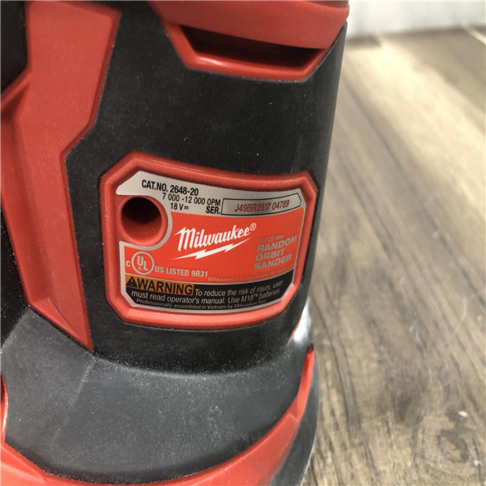 AS-IS Milwaukee 18V Lithium-Ion Cordless 5 in. Random Orbit Sander (Tool-Only)