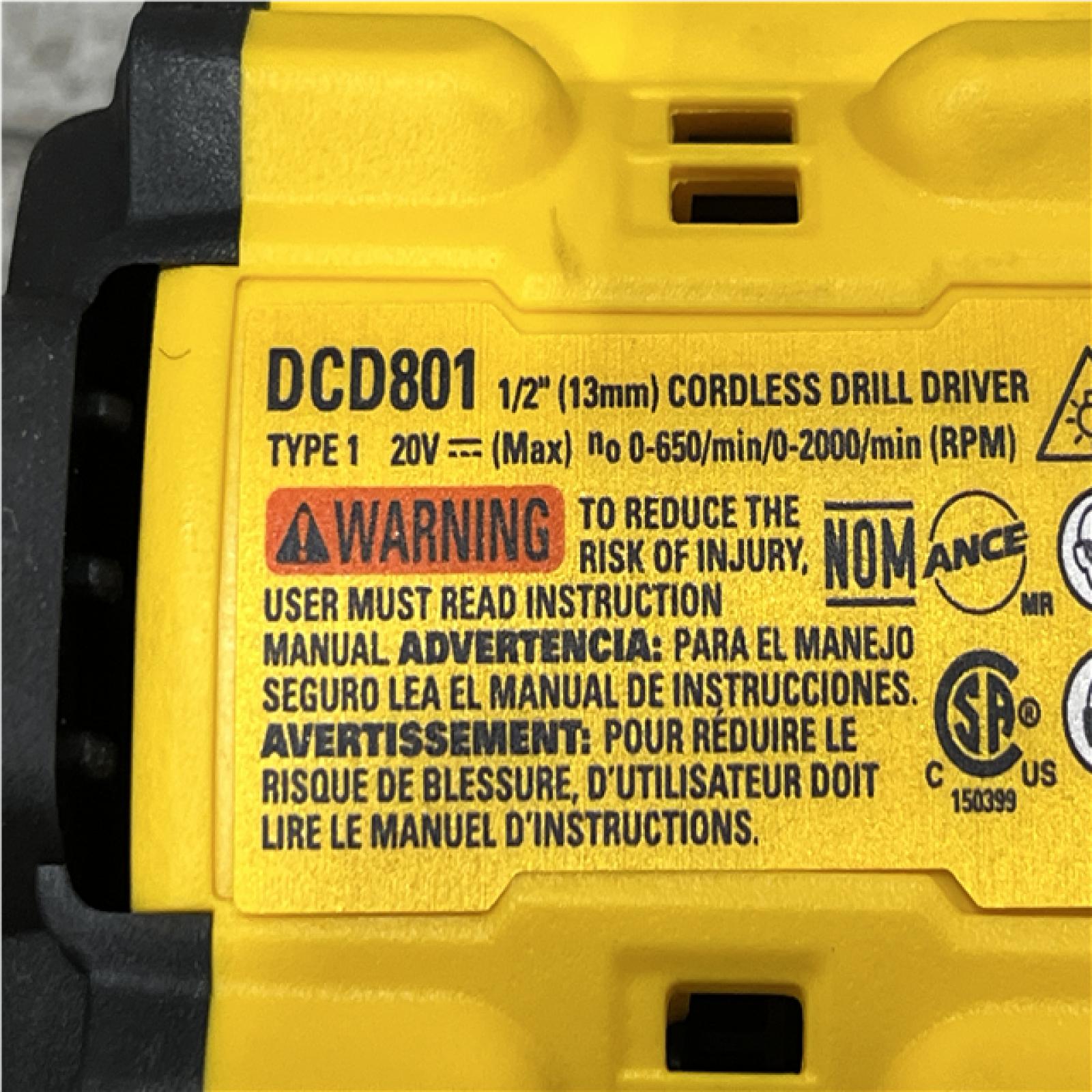 AS-IS DEWALT 20V XR Lithium-Ion Cordless Brushless 1/2 in. Drill/Driver Kit