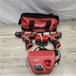 LIKE NEW! - Milwaukee 12V Cordless Drill Driver/Impact Driver Combo Kit