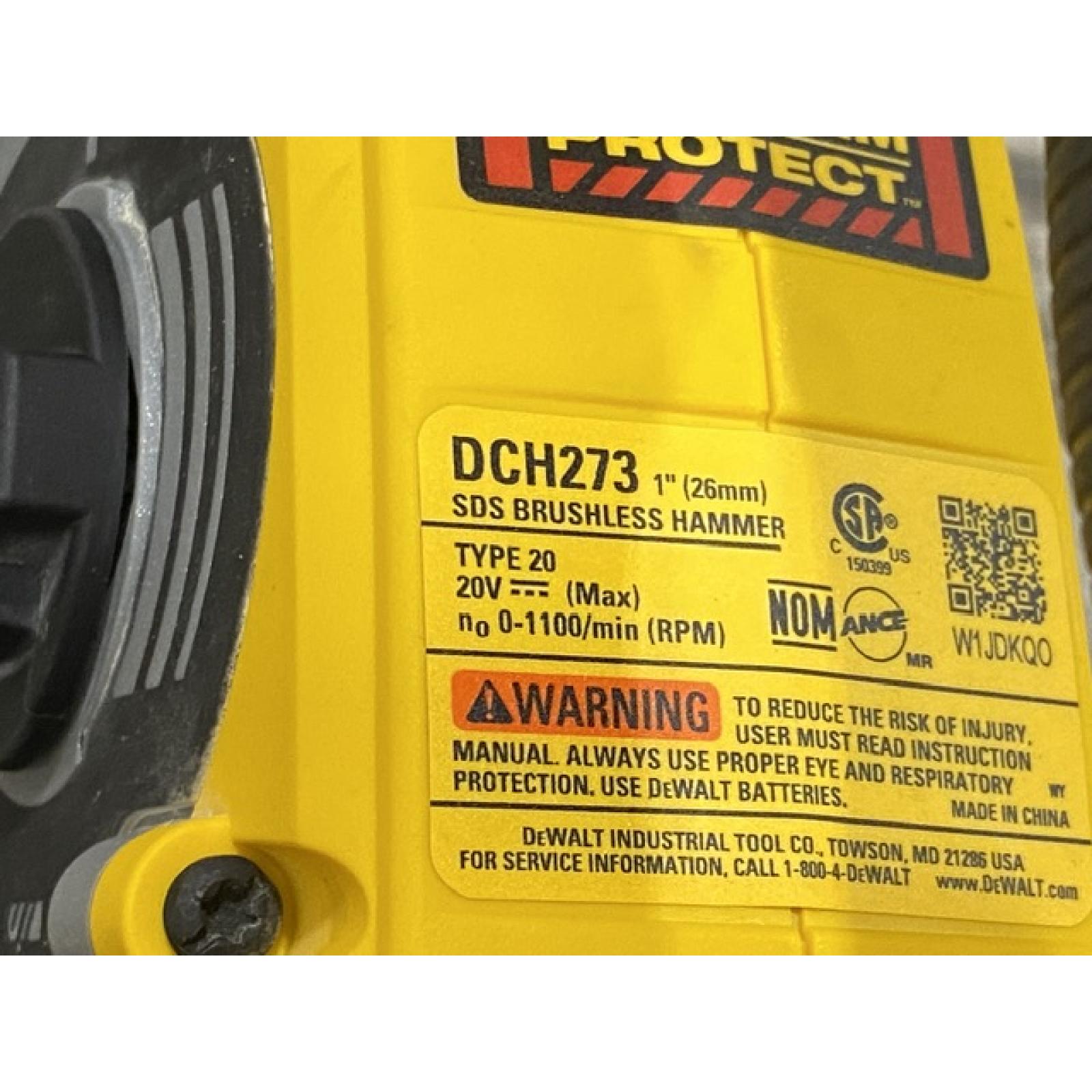 AS-IS DEWALT 20V MAX XR Cordless Brushless 1 in. SDS Plus L-Shape Rotary Hammer (Tool Only)