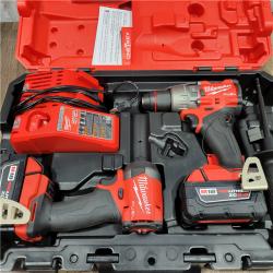 AS-IS Milwaukee M18 FUEL 18V Lithium-Ion Brushless Cordless Hammer Drill and Impact Driver Combo Kit (2-Tool) with 2 Batteries