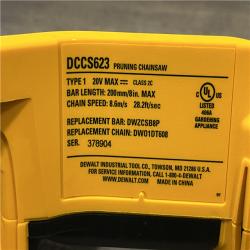 AS-IS DEWALT 20V MAX 8 in. Brushless Cordless Battery Powered Pruning Chainsaw (Tool Only)