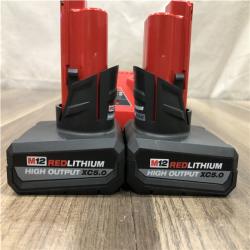 AS-IS Milwaukee 12V Lithium-Ion XC High Output 5.0 Ah Battery Pack (2-Pack) Starter Kit with Charger