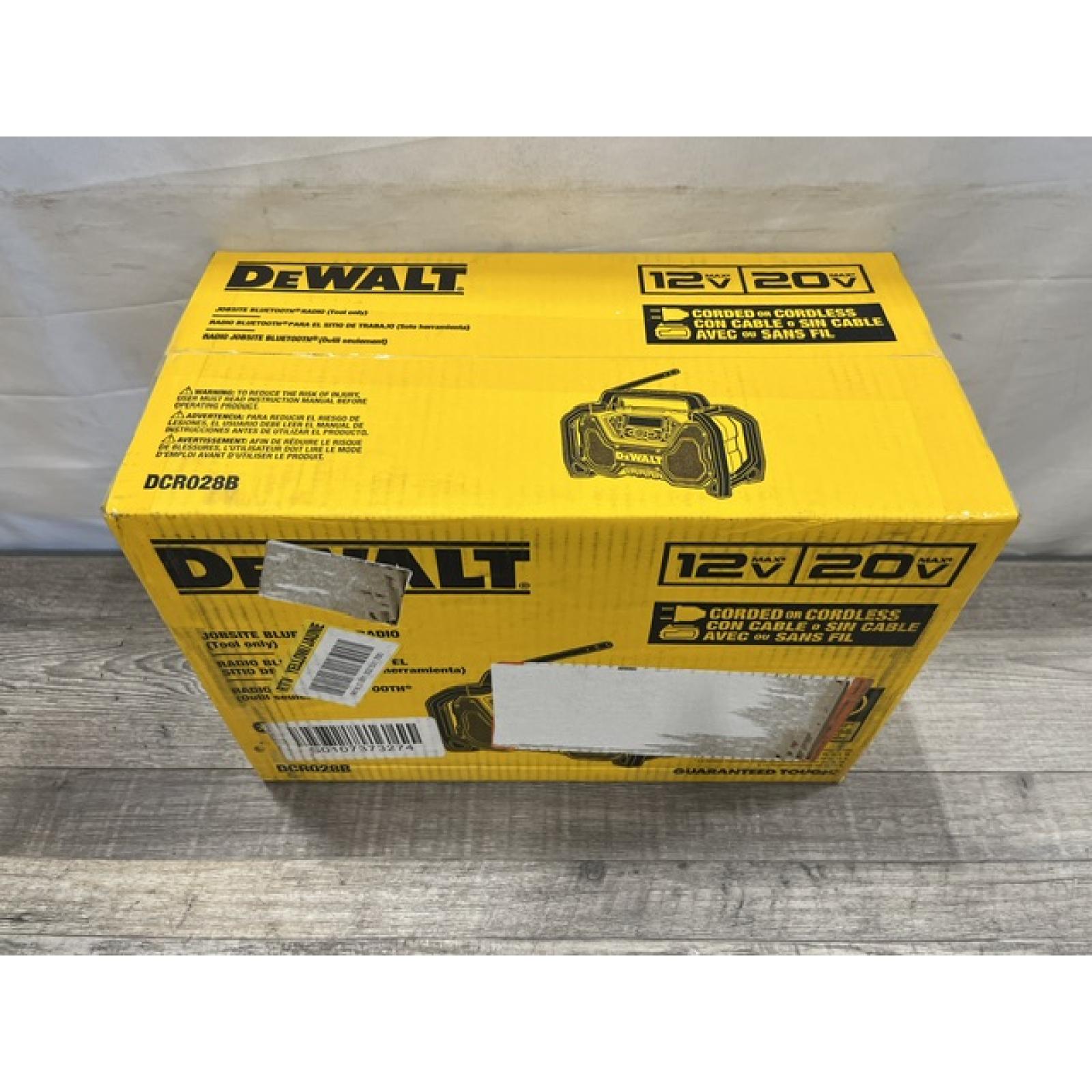 NEW - DEWALT 20V MAX Compact Cordless Bluetooth Radio (Tool Only)