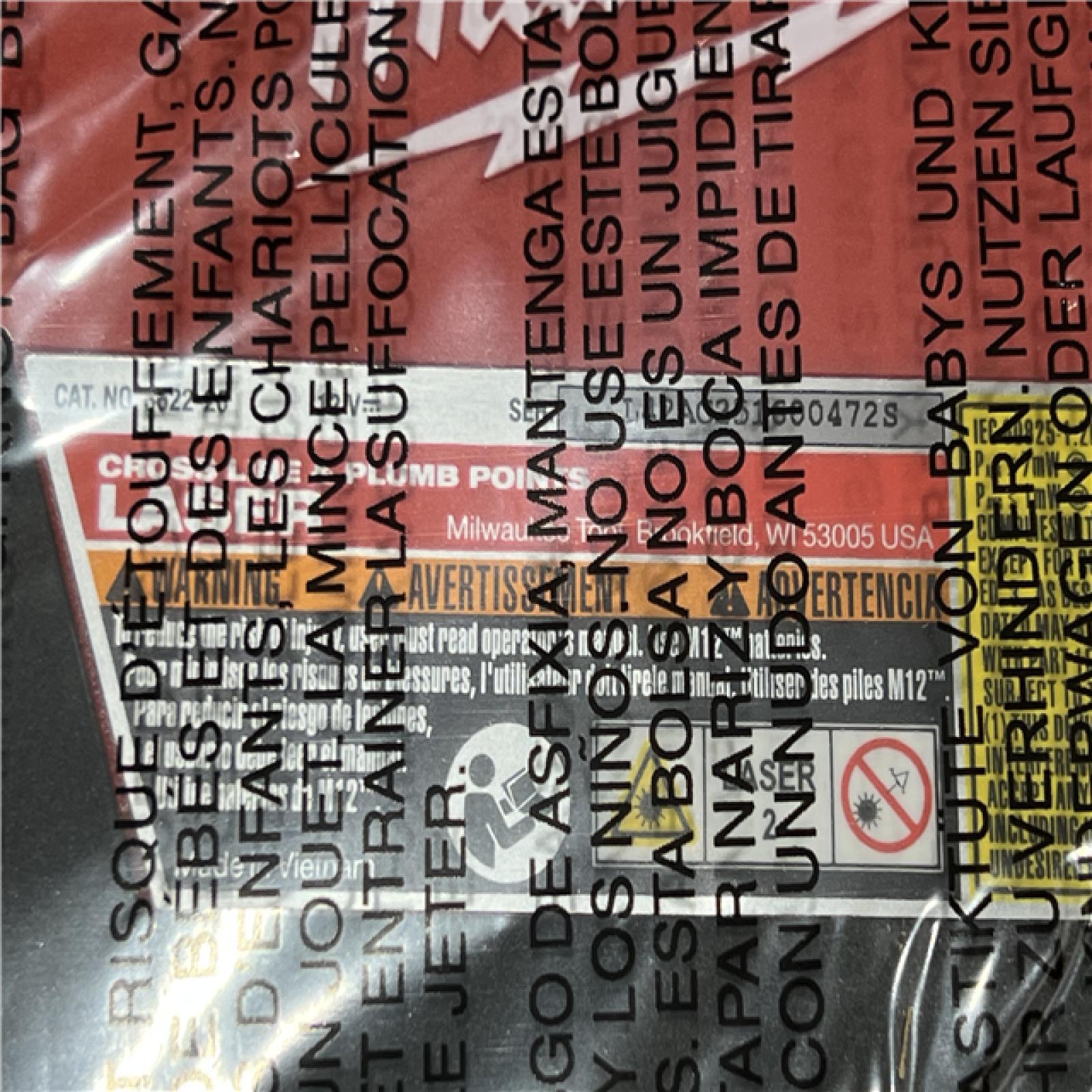 AS-IS Milwaukee 12-Volt Lithium-Ion Cordless Green 125 ft. Cross Line and Plumb Points Laser Level (Tool-Only)