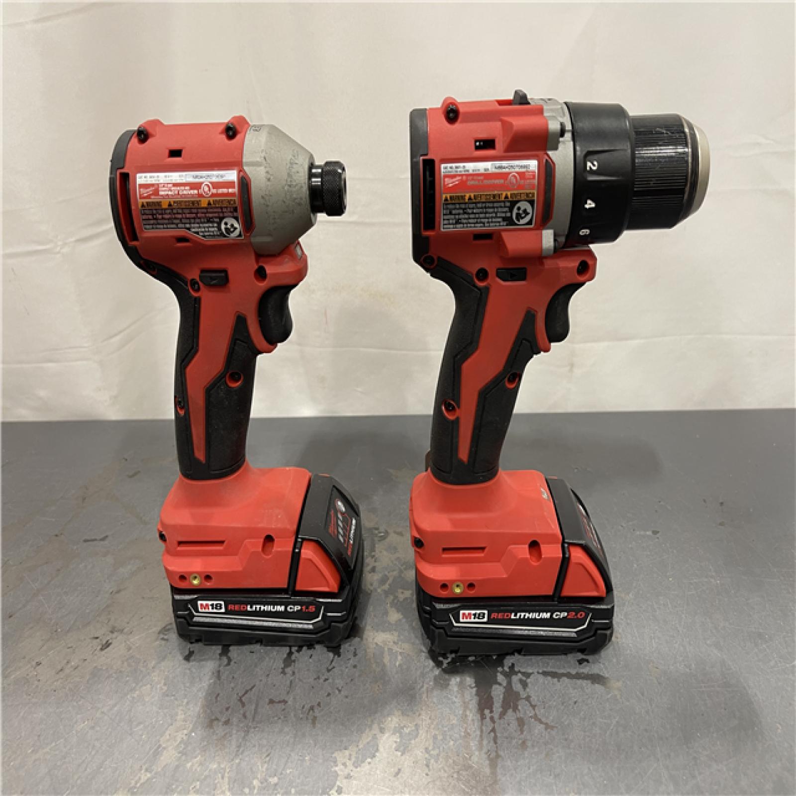 AS-IS - Milwaukee M18 18V Lithium-Ion Brushless Cordless Compact Drill/Impact Combo Kit