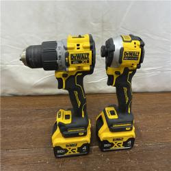 AS-IS DEWALT 20V MAX XR Hammer Drill and ATOMIC Impact Driver 2 Tool Cordless Combo Kit with (2) 4.0Ah Batteries, Charger, and Bag