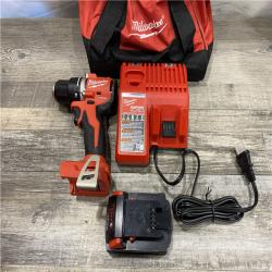 AS-IS Milwaukee 18V Lithium-Ion Brushless Cordless 1/2 in. Compact Drill/Driver Kit