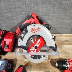 HOUSTON LOCATION - AS-IS Milwaukee M18 18-Volt Lithium-Ion Brushless Cordless Combo Kit (4-Tool) with 2-Batteries, 1-Charger and Tool Bag