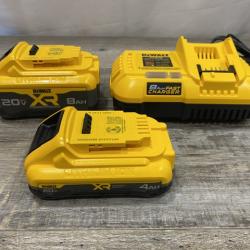 AS-IS DEWALT 20V XR Lithium-Ion Starter Pack with 8.0 Ah and 4.0 Ah Battery Packs and Charger