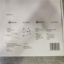 Phoenix Location NEW Seasons Bradshire Bath Accessory Kit Chrome Pallet (33 Total) (Sealed)