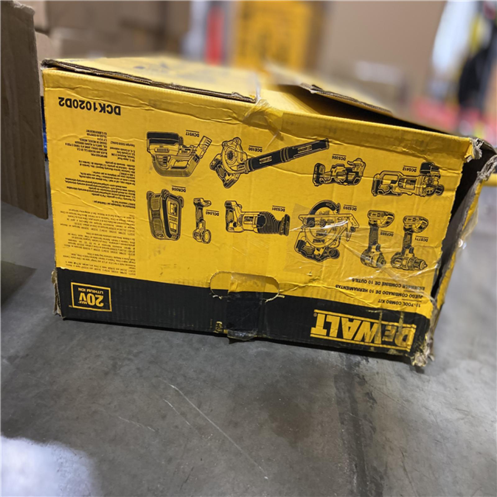 AS-IS DEWALT 20V MAX Cordless 10 Tool Combo Kit with (2) 20V 2.0Ah Batteries, Charger, and Bag