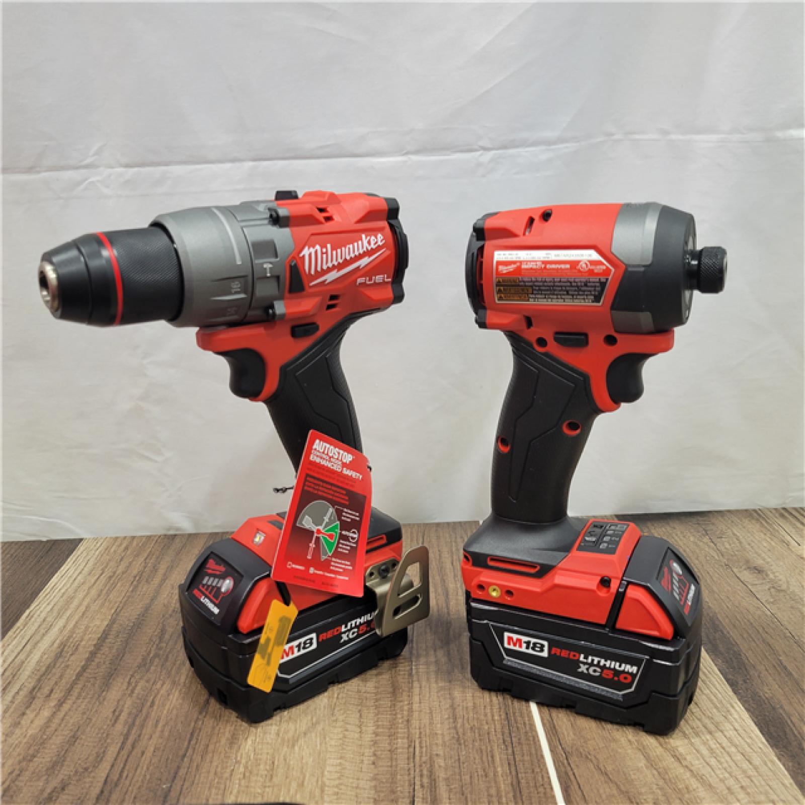 AS-IS Milwaukee M18 FUEL 18V Lithium-Ion Brushless Cordless Hammer Drill and Impact Driver Combo Kit (2-Tool) with 2 Batteries