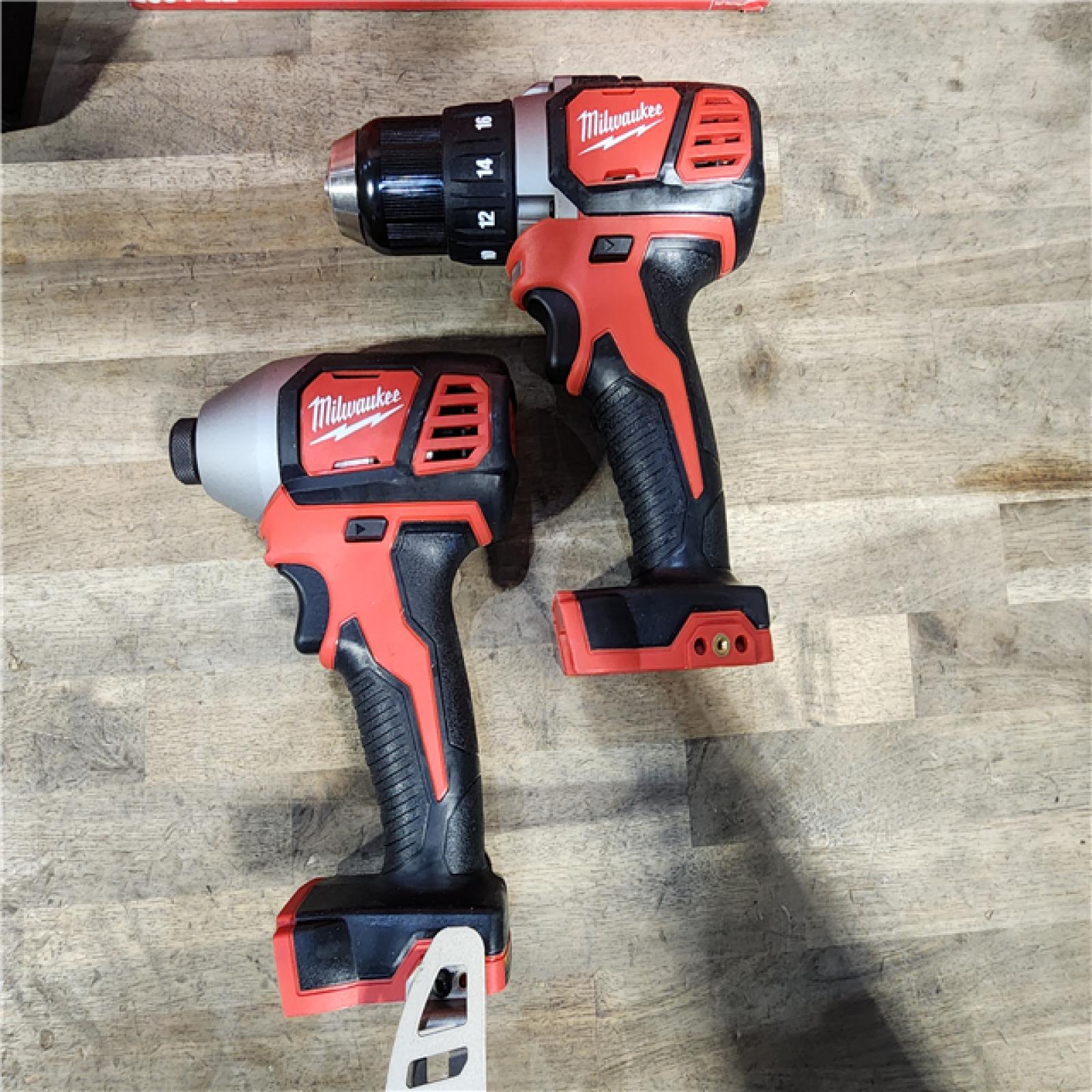 HOUSTON LOCATION - AS-IS Milwaukee 18V Cordless Brushed 2-Tool Drill/Driver and Impact Driver Kit