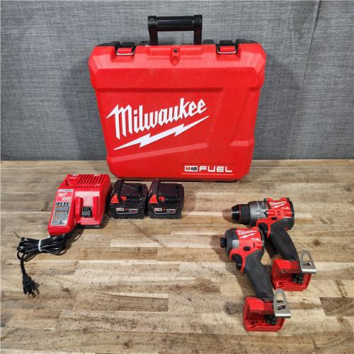 HOUSTON LOCATION - AS-IS Milwaukee FUEL 18V Lithium-Ion Brushless Cordless Hammer Drill and Impact Driver Combo Kit