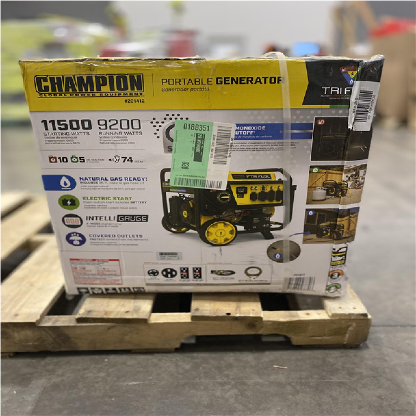 Dallas Location - NEW  Champion 201412 11500W Tri Fuel Generator