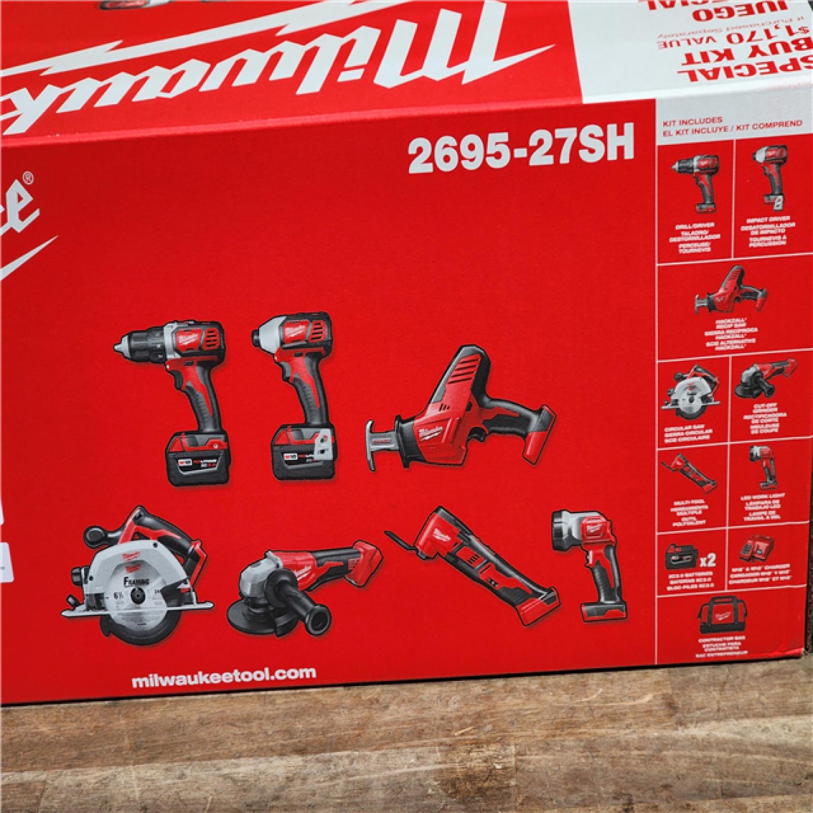 HOUSTON LOCATION - AS-IS (NEW) M18 18-Volt Lithium-Ion Cordless Combo Kit 7-Tool with 2-Batteries  Charger and Tool Bag
