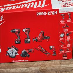 HOUSTON LOCATION - AS-IS (NEW) M18 18-Volt Lithium-Ion Cordless Combo Kit 7-Tool with 2-Batteries  Charger and Tool Bag