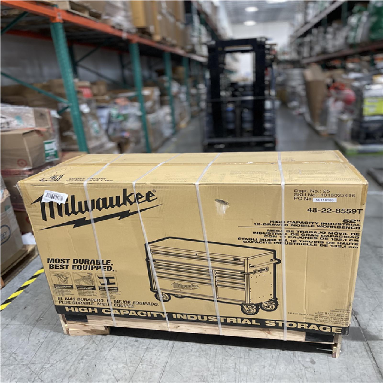 DALLAS LOCATION- Milwaukee High Capacity 52 in. W x 22.1 in. D 12-Drawer Mobile Workbench Cabinet