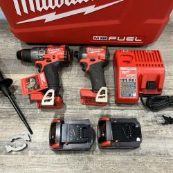 AS-IS Milwaukee FUEL 18V Lithium-Ion Brushless Cordless Hammer Drill and Impact Driver Combo Kit