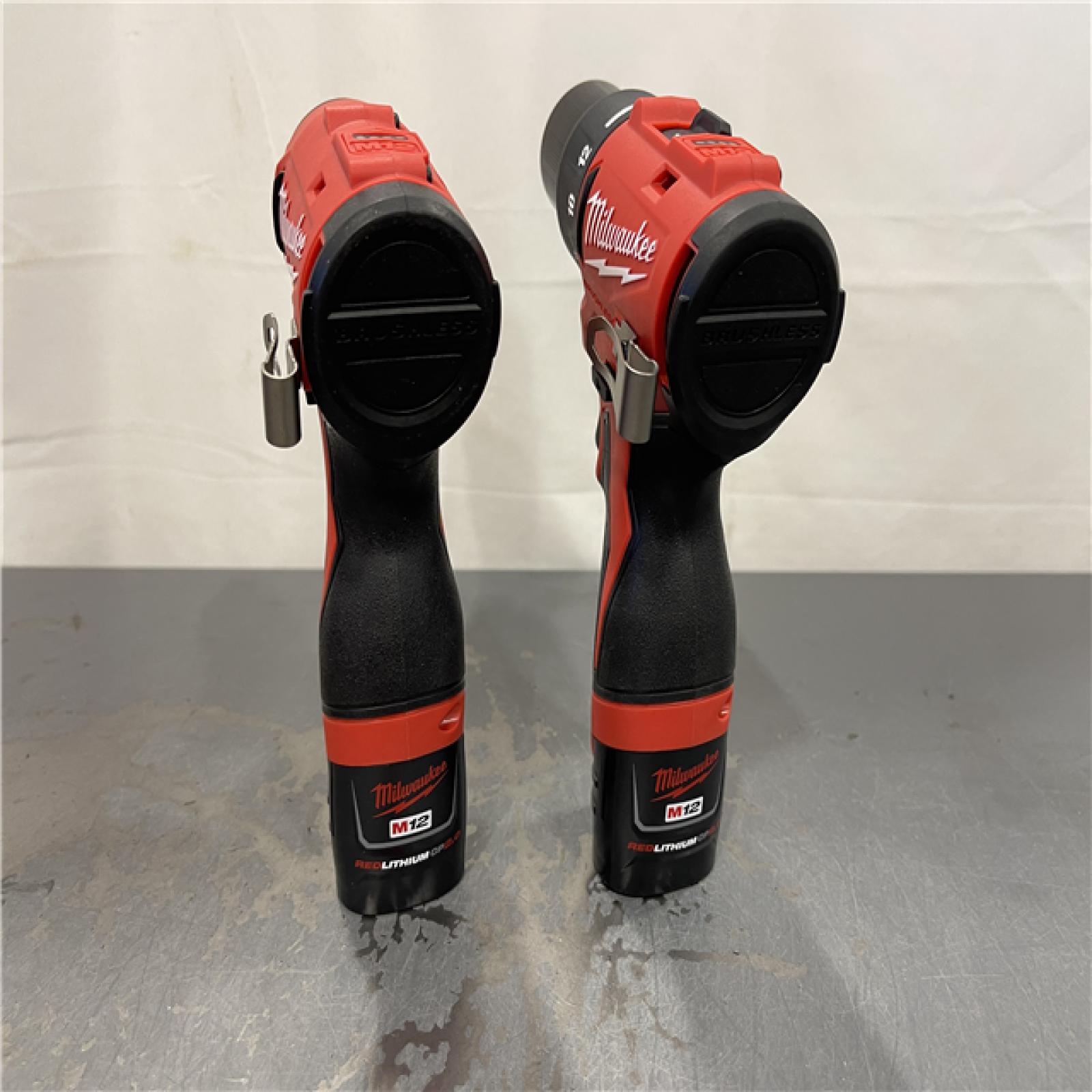 AS-IS - Milwaukee M12 12-Volt Lithium-Ion Brushless Cordless Subcompact Drill and Impact Driver Combo Kit