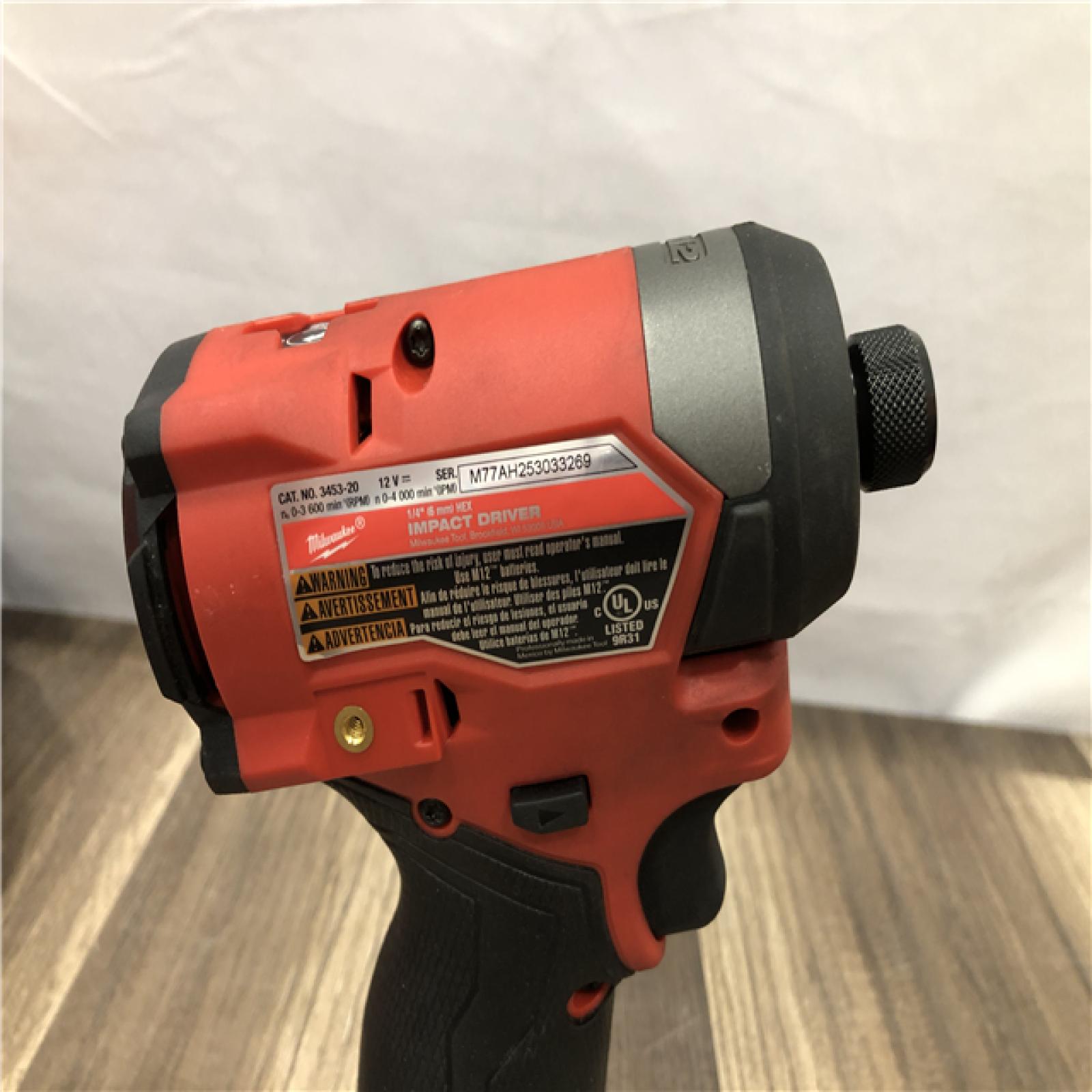 AS-IS Milwaukee FUEL 12V Lithium-Ion Cordless 3/8 in. Ratchet and 1/4 in. Impact Driver Kit
